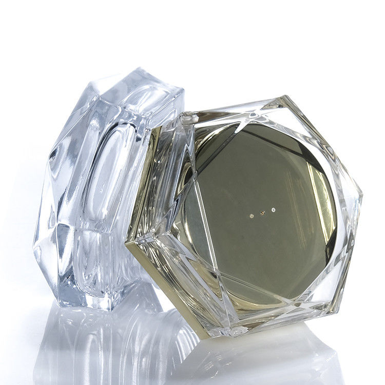 Jarrones pequeños de vidrio transparente con crema para manos, vidrio transparente con forma cuadrada, vidrio cosmético con crema