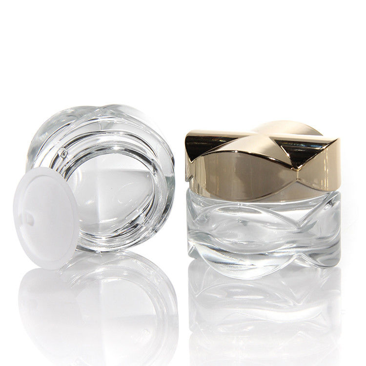Jarrones de crema de vidrio Embalaje cosmético vacío 15ml 20ml 30ml 50ml Jarrón de loción para la piel y el cuerpo de vidrio claro ámbar