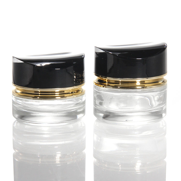 Jarrón de crema de vidrio de lujo 50g 30ml Jarrón de crema de vidrio de piel vacía Cosméticos Jarrón con tapas