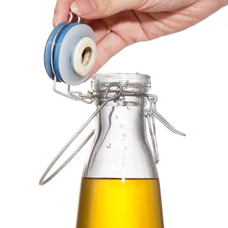 Botella de vidrio vacía de 250 ml 500 ml 750 ml con tapa rápida para bebidas zumo cerveza vodka whisky
