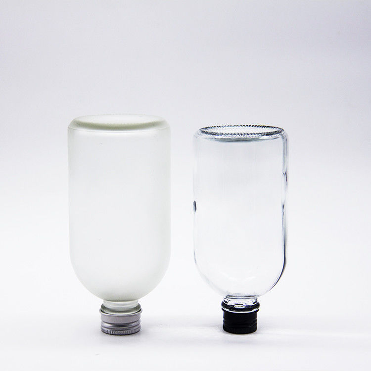 Flasca de vidrio de 200 ml de vidrio plano botellas de jugo de café con tapa de aluminio