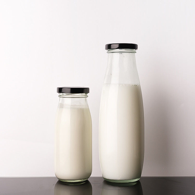 Muestra gratuita 100Ml 200Ml 350Ml Pasteurization Cold Brew Tea Botellas de vidrio de leche con tapa de metal