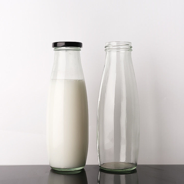 Muestra gratuita 100Ml 200Ml 350Ml Pasteurization Cold Brew Tea Botellas de vidrio de leche con tapa de metal