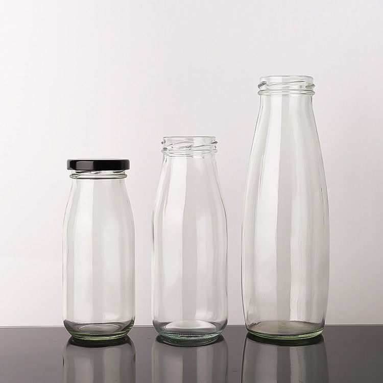 Muestra gratuita 100Ml 200Ml 350Ml Pasteurization Cold Brew Tea Botellas de vidrio de leche con tapa de metal