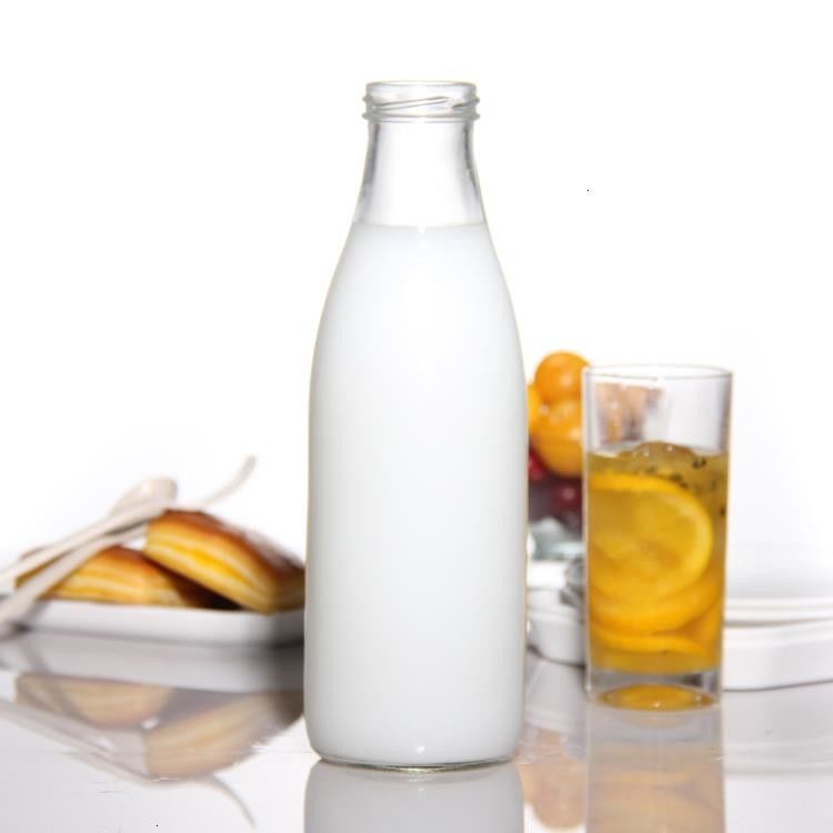 Botellas de leche fresca de vidrio para bebidas heladas
