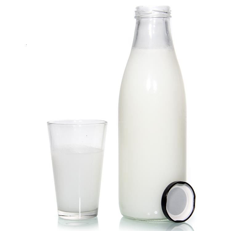 Botellas de leche fresca de vidrio para bebidas heladas