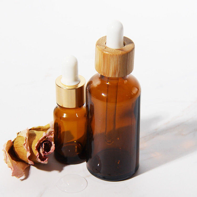 Aceite esencial 15ml 30ml 60ml Botella de goteo de vidrio con revestimiento UV de oro vacío