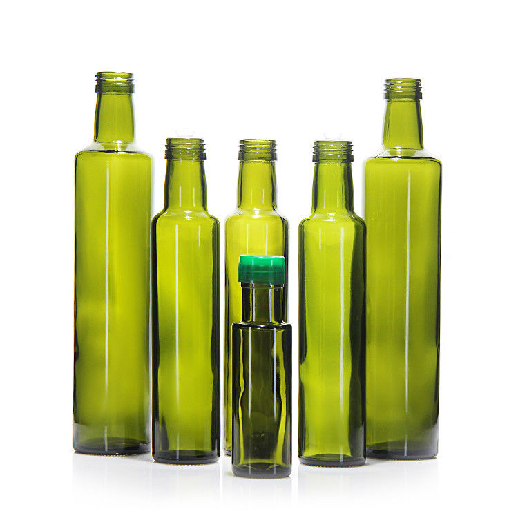 Grado alimenticio 250 ml 500 ml 750 ml Botellas de vidrio de aceite de oliva de Marasca redondo transparente con tapa