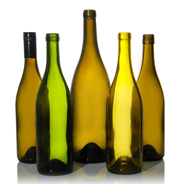 Botella redonda de vino de Borgoña personalizada de 32 oz 750 ml con corcho