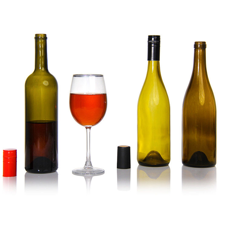Etiqueta personalizada 500 ml 750 ml helados claros botellas redondas de vino negro para la boda