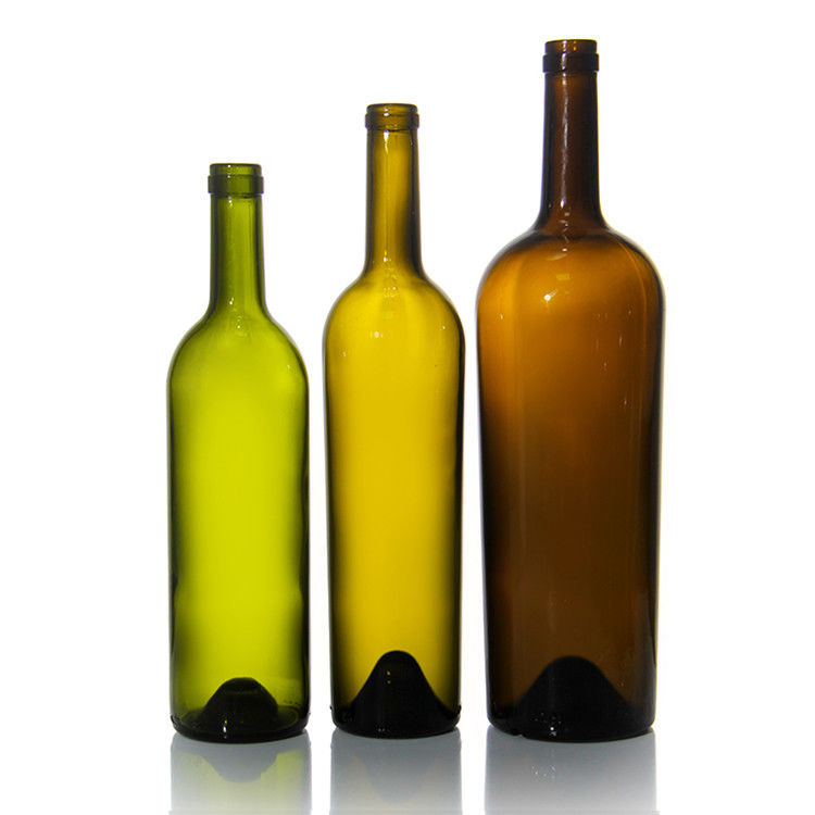 Etiqueta personalizada 500 ml 750 ml helados claros botellas redondas de vino negro para la boda