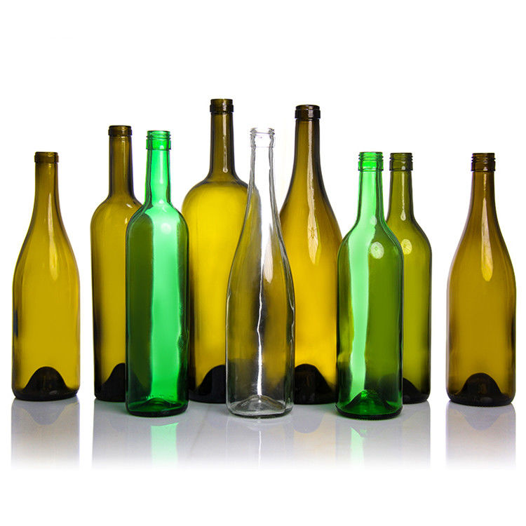 Etiqueta personalizada 500 ml 750 ml helados claros botellas redondas de vino negro para la boda