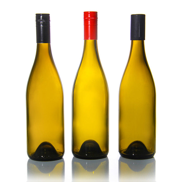 Etiqueta personalizada 500 ml 750 ml helados claros botellas redondas de vino negro para la boda