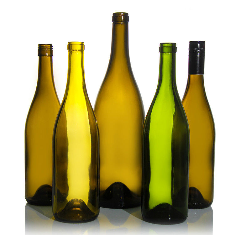 Fabricantes de lujo Champagne 375ml 750ml Botella de vino tinto verde oscuro Botellas de vidrio vacías con tapas