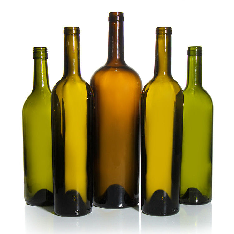 Fabricantes de lujo Champagne 375ml 750ml Botella de vino tinto verde oscuro Botellas de vidrio vacías con tapas