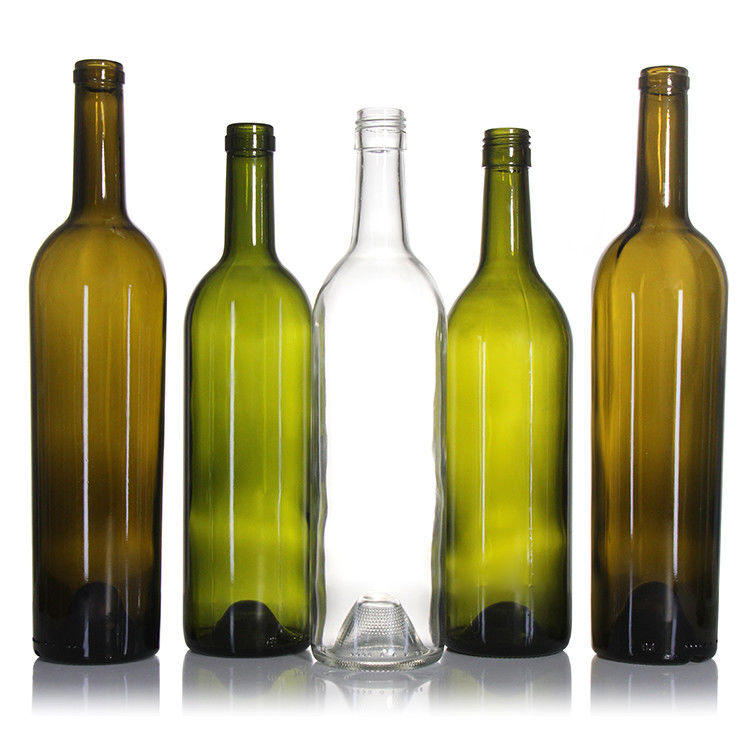 Fabricantes de lujo Champagne 375ml 750ml Botella de vino tinto verde oscuro Botellas de vidrio vacías con tapas