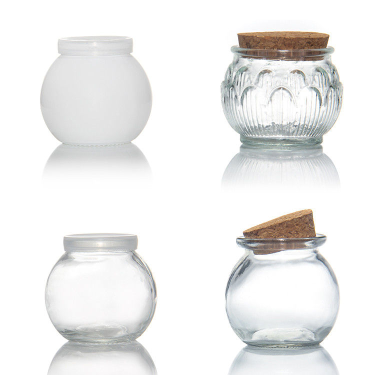 100 ml 200 ml mini redondo cristal claro leche yogur pudín tarro con tapones de madera