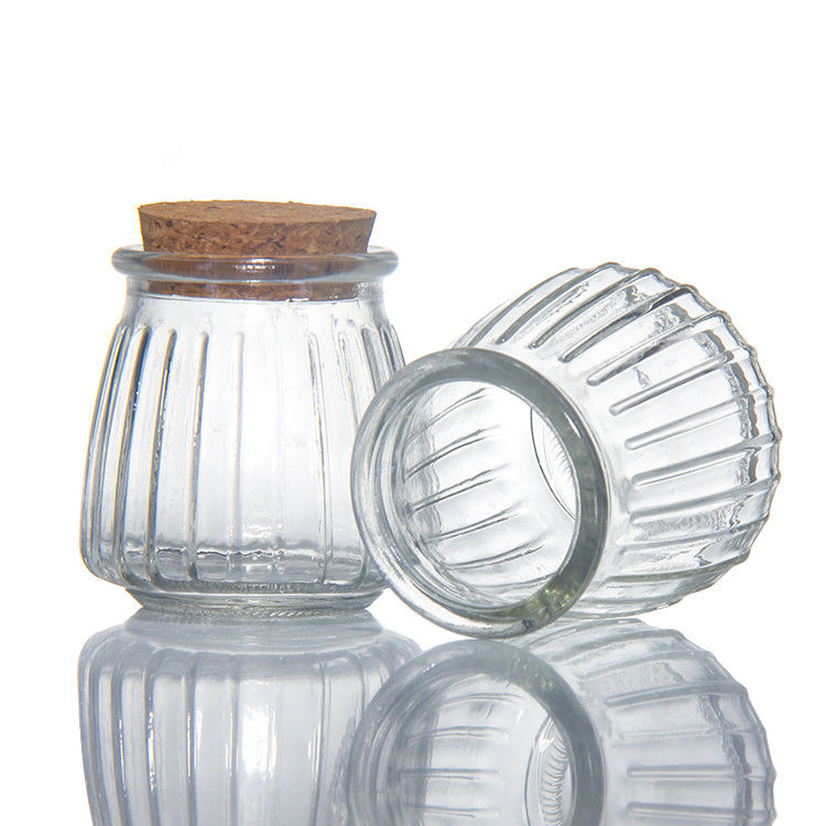 100 ml 200 ml mini redondo cristal claro leche yogur pudín tarro con tapones de madera