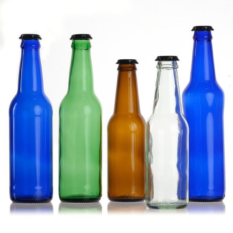 Venta al por mayor 330ml vacíos 33cl 12oz de soda o jugo botellas de vidrio de cerveza clara con tapa