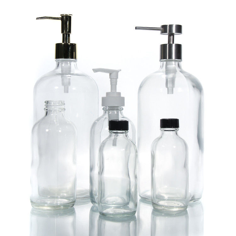 30ml 50ml 60ml 80ml 100ml Loción Suero de vidrio congelado Botella de aceite corporal con bomba para el cuidado de la piel