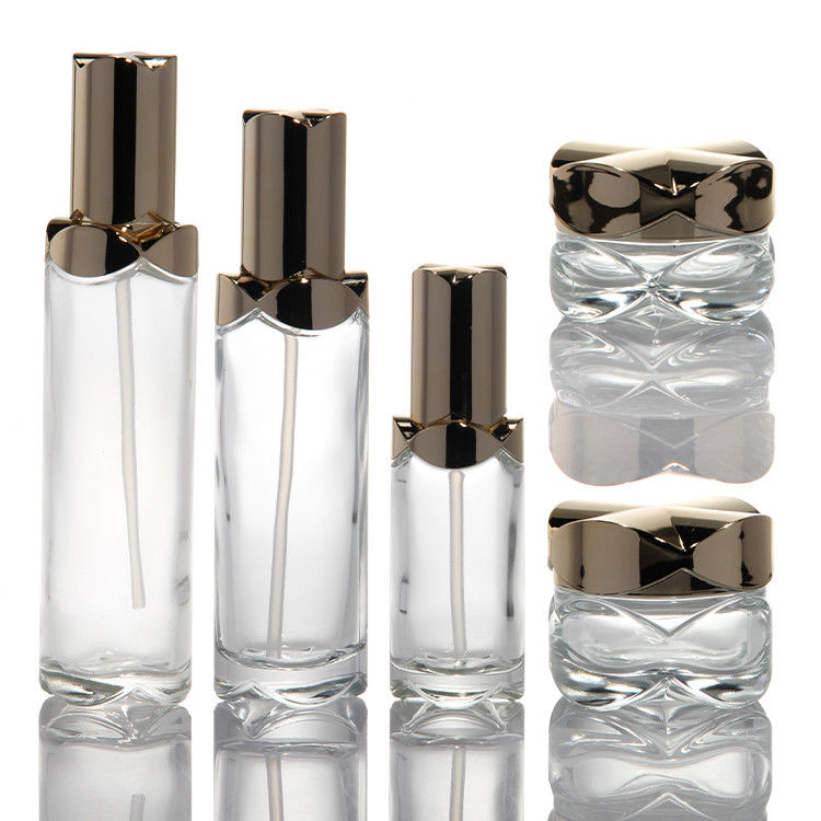 Crema facial Cosmética Botella de vidrio Aceite esencial Botella de 100 ml 150 ml con bomba de loción para envasar cosméticos