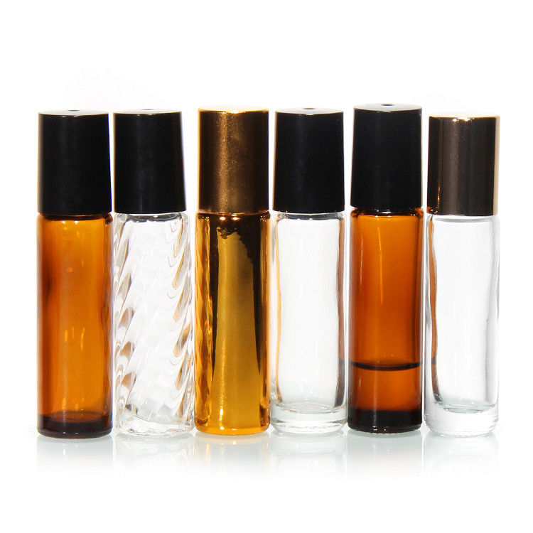Rollo de perfume de vidrio de 5 ml 10 ml 15 ml en botella con bola de rodillo de acero inoxidable