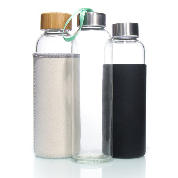 Logotipo personalizado Botellas de agua de vidrio de alto borosilicato Tumbler BPA GRATUITO Botella de agua potable