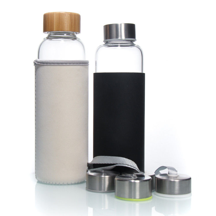 Logotipo personalizado Botellas de agua de vidrio de alto borosilicato Tumbler BPA GRATUITO Botella de agua potable